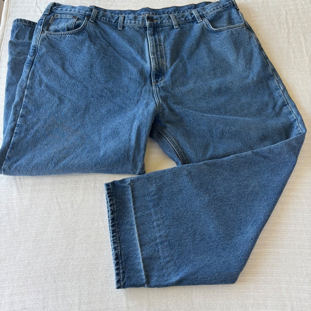 Carhartt B172 DST Flannel Lined Relaxed Fit Jeans Mens 50x30 Dark Stone Blue